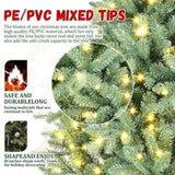 Artificial 6ft Blue green Tint Christmas Tree with 1878 PE/PVC Mixed Branch Tips, 500L warm white 12454259