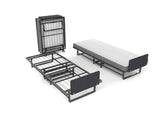 Metal Folding Bed Frame with Foam Mattress of Pockets, Easy Storage and Movable with 4 Castors 48698586