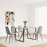Dinings Set of 4, Modern Accents with Linen Fabric Upholstered Seat, Spoon Shape Kitchen 64149135