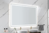 84in. W x 48in. H Oversized Rectangular Black Framed LED Mirror Anti-Fog Dimmable Wall Mount W127294620