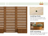 62.5" x 19" x 66" 4 Elevated Planter Boxes for Herb & Vine Mix Planting, Wooden Trellis Bed 07122342