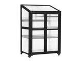 TOPMAX 62inch Height Wood Large Greenhouse Balcony Portable Cold Frame with Wheels and Adjustable WF297923AAB