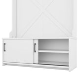 Hall Tree with Storage Bench, Entryway Bench with Drawer and 5 Hooks, Coat Rack with Display Shelf 64739294
