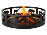 32in Fire Ring, Bear Pattern, Round, Iron 31137219