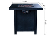 25" H Outdoor Patio Propane Gas Fire Pit Table - 50,000 BTU High-temperature-resistant carving W2691P231674