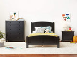 Black Finish Nightstand 2-Drawers Pine Veneer MDF Wooden 1pc Modern Nightstand HS00F4236-ID-AHD
