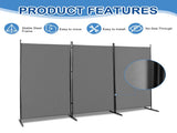 6FT Trifold 160g Polyester Cloth Plastic Foot Carbon Steel Frame Foldable Screen Gray 23785292