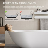 67" Freestanding Solid Surface Bathtub, Stone Resin Freestanding Bath Tub with Overflow and Pop-up W1573P225099