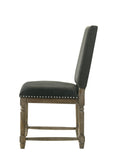 Everton Set of 2 Gray Fabric 19" Dining Chair with Nailhead Trim B061125431