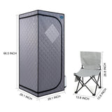 Full Size Portable Grey Steam Sauna tentPersonal Home Spa, with Steam Generator, Remote Control, W782109880