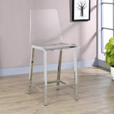 Clear and Chrome Counter Height Stools B062P153519