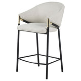 Beige and Glossy Black Sloped Arm Counter Height Stools B062P170015