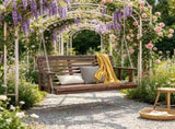 4.5 ft Wooden Porch Swing, 880 lbs Load Capacity, Heavy Duty Patio Bench with Hanging Chains, 86925308
