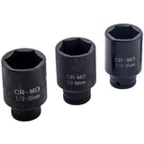 5pcs 1/2'' Drive 6 Point Deep Spindle Axle Nut Socket Set 33, 34,35, 36,38mm 60874992