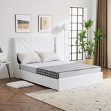 Upholstered Queen Platform Storage Bed Frame with 4 Drawers, Wingback Headboard with Button Tufted 78963941