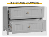 2-Drawer 2-Cabinet-Door Vertical-Grain MDF Painted Bathroom Cabinet 23.62*11.81*43.31in Grey 90972557