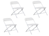 4pcs Injection Molding Classic Garden Plastic Folding Chair White 58509181