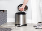 Bathroom Trash Can, 1.2 Gallon Stainless Steel Small Step Garbage Bin with Lid, Silver 35027408