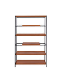 Honey Oak and Black 6-Shelf Bookshelf B062P209197