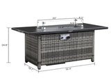 43-Inch Fire Table50000 BTU Gas Firepit with Volcanic Stone Black 42383466
