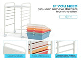 Rolling Storage Cart with 6 Removable Drawers and Locking Casters Metal Utility Cart 27937662