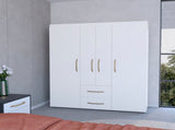 White All-In-One 2-Door Armoire B062P202113