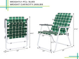 2pcs Steel Tube PP Webbing Bearing 120kg Folding Beach Chair Dark Green Strip 38834103