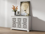 Antique Sideboard Storage, Vintage Accent, 3 carving Doors Buffet Server Console W3123P278015