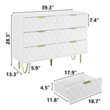 ZNTS Modern white 6 Drawers Bedroom,Wooden drawers with Gold Handles, Chest Dresser with Deep Drawers 99447169