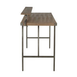 Counter Table in Antique Metal and Brown Wood-Pressed Grain Bamboo B202P223309