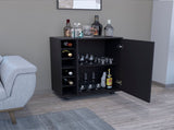 Bar -coffee cart 32" H, Kitchen or living room cabinet storage with 4 wheels, with 6 bottle racks, a B097133387