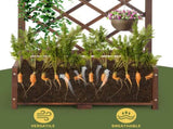 Wood Planter Raised Garden Bed with Trellis, 67 Inch Height Outdoor Garden Flower Standing Planter 45093764
