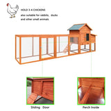 122Large Wooden Chicken Coop,Outdoor Hen House with Nesting Box ,Wire Fence Poultry Cage W773P326842