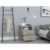 Napoles Nightstand , End Table, Side Table Superior Top, Two Drawers, One Shelf -Light Gray B20092101