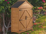 39.56"L x 22.04"W x 68.89"H Outdoor Storage Cabinet Garden Wood Tool Shed Outside Wooden Closet with 38532261