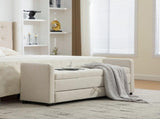 58.27" Wide Modern Upholstered Storage Bench Double Storage Space, Napped fabric Foot Stool W3189P445990