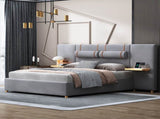 Queen Upholstered Platform Bed, Two Outlets and USB Charging Ports on Both Sides, Two Bedside WF324746AAE