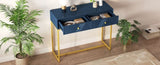 TREXM Modern Sleek Console Table Two Drawers with Stripe Design for Living Room and Entryway N715P201976M