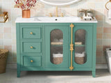 36-inch Bathroom Vanity 2 Soft Close Doors, Solid Wood Frame Modern Bathroom Storage Cabinet N710P223192F