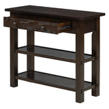 ZNTS TREXM Retro Console Table with Drawer and Two Sturdy Shelves for Entryway, Living Room N715P195561P