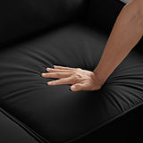 Modern Loveseat sofa for Living Room, Upholstered Velvet Small Couch with Wooden Legs for Livingroom W2186P143469