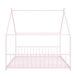 Full Size Metal House Bed, Pink MF305893AAH