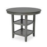 Counter Height Dining 5Pc Pub Height Dining Round Table Set Lower Storage Shelves Dining Room Set B011P232478