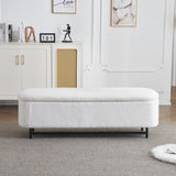 Elegant Ottoman with Spacious Storage Function, White N769P227981W