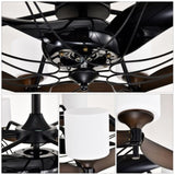 Dia 33 inch Chandelier Ceiling Fan With Remote Control,DC Motor ,6 Speed,3 ABS Blades for Bedroom W1592P207466