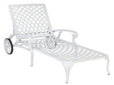 193*64.5*93cm Backrest Adjustable Courtyard Cast Aluminum Lying Bed White 04914009