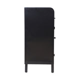 Modern Sideboard Buffet Cabinet with Tempered Figured Glass Doors, Flip Top, Inner Shelves, Metal W3122P272901
