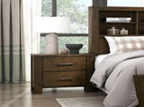 1pc Oak Finish Nightstand of 2x Drawers Rustic Aesthetic Bedroom Furniture 1pc Bedside Cabinet B011P207856