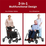 Practical Folding Rolling Walker Transport Wheelchair 57069059
