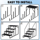 ZNTS 4 Step Ladder with Handrail, Swimming Pool Ladder Above Ground, 660 lb Load Capacity RV Steps with 53062981